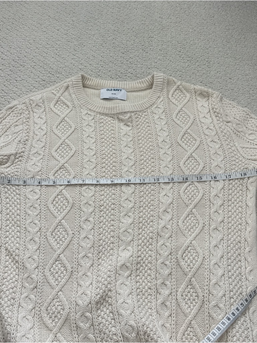 Old Navy Cream Cable Knit Pullover Sweater - Picture 3 of 6